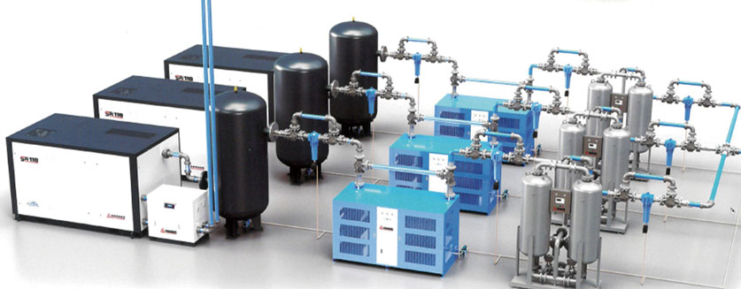 复盛压缩空气系统一站式解决方案 - 压缩机冷干机过滤器储气罐